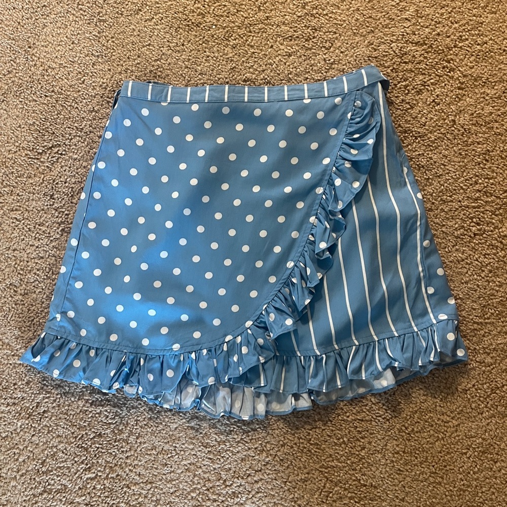 NWT ASOS Motel Miza Skirt Spot Stripe Light Blue M